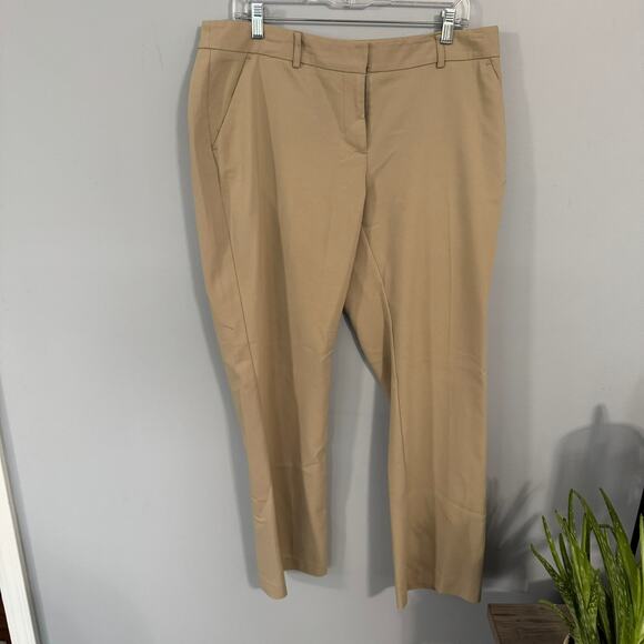 Apt. 9 Torie Mid Rise Straight Leg Dress Pants Plus Size 14 Tan Khaki Careerwear - Picture 1 of 8